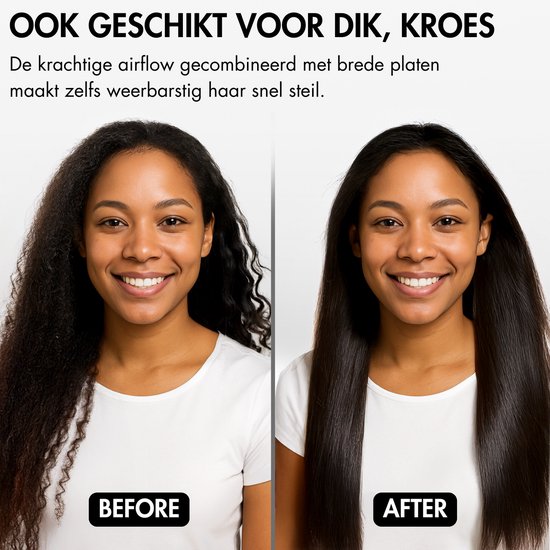 Fer à lisser Sansbeauté® Sanstraight Wet-to-Dry - 2 en 1 - Sèche-cheveux et Fers à lisser - Coldshot - 80℃ à 140℃ - Lisseur vapeur Alternatief