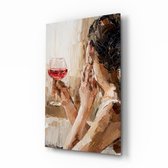 Glasschilderij – Wijn en Vrouwen – Wanddecoratie