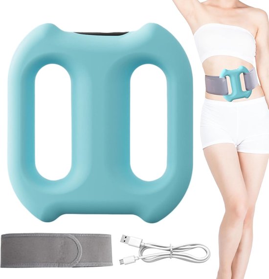 Fascia-massager - Multifunctionele fascia-ring voor het hele lichaam - Fascia-ring voor het hele lichaam - Diepe weefselfascia-ring met 5 snelheden - Draadloze massageroller met riem - Voor spierontspanning in de benen - Fascia-massagering - Cyaan