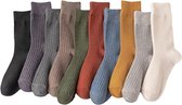 Sokken - 10 Paar Sokken Dames - Voordeelbundel dames sokken Maat 36/40 - sokken - kousen - Dames Sokken Effen Kleur - Lange sokken - herfst Sokken - zacht, absorberend, ademend - Voor Casual, Business, Sport en Vrije Tijd - Voor herfst en lente