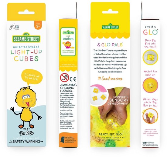 Glopals Light-Up Sesamstraat Pino 4 stuks Badspeelgoed GP-FIN-4PK-BIGBIRD van Glo Pals — afbeelding 2