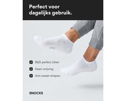 SNOCKS Enkelsokken Wit - Sneakersokken Dames - Sneakersokken Heren - Footies Dames - Biologisch Katoen - Duurzaam Cadeau - 6 Stuks
