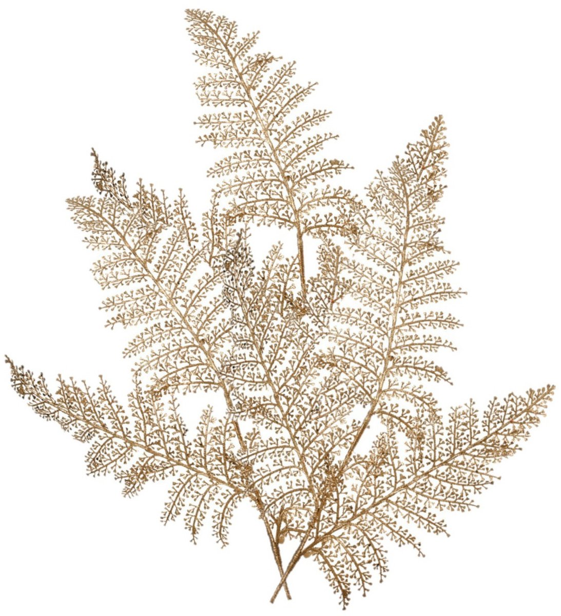 Decoris Kunstplant tak varen - 3x - goud - 80 x 30 cm - kunststof - metallic glans - decoratie takken en twijgen Goudkleurig
