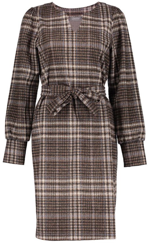 Geisha Jurk Jurk Met Blokpatroon 57577 20 Grey/brown Dames Maat - XXL