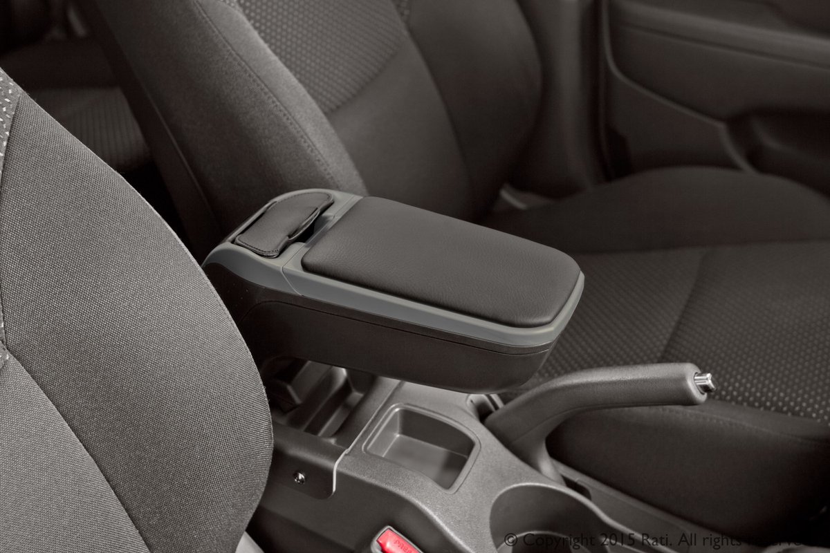 Armsteun geschikt voor Hyundai i20 (PB) 2009-2014 3 & 5-deurs hatchback Armster 2 vegan leer met donkergrijs frame