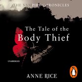 Boekomslag van 'The Tale of the Body Thief' met een grote rode en witte mot op een donkere achtergrond.