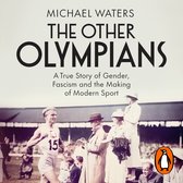Boek "The Other Olympians" door Michael Waters. Een sportman met nummer 15 rent op een baan, omringd door toeschouwers en officials.