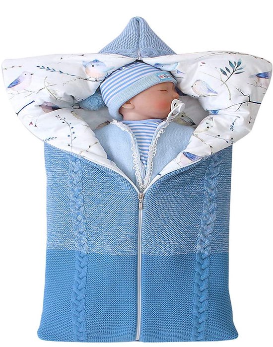 Foto: Baby winter slaapzak dikke warme kinderwagen gebreide deken gebreide inbakerdeken 0 24 maanden kinderwagen slaapzak kinderwagen slaapzak geschikt voor jongens en meisjes