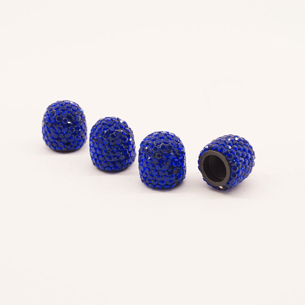 Schrader (auto) ventiel - Blauw diamant steentjes met afdichting