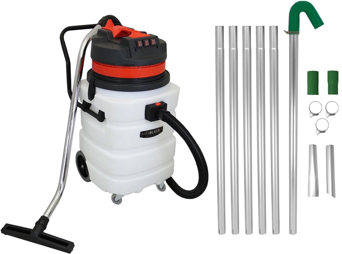 Dakgootstoofzuigerstang set lang bereik afvoerpijp reinigen, 90L Nat-droogzuiger
