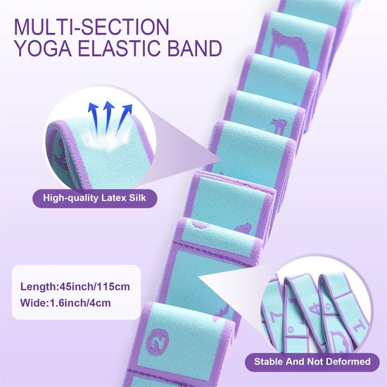 Elastische yogaband voor fysiotherapie, dans, yoga, pilates, gymnastiek, elastische pilates, elastische band voor vrouwen en mannen van Merkloos — afbeelding 5