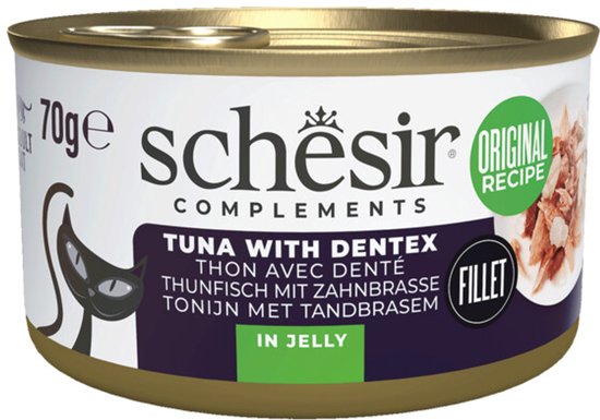 Schesir Complementary Kattenvoer Tonijn & Tandbrasem in Gelei - 12 x 70 gr - Voordeelverpakking