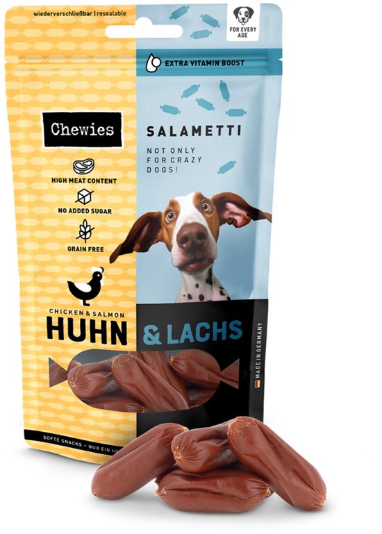 Chewies Salametti Hondensnack Kip & Zalm - 200 gr