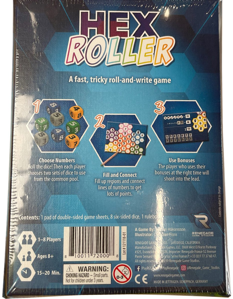HexRoller - Dobbelspel - Engelstalig - Renegade Game Studios
