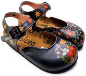 GOBY Clogs met Bloemen – Handgemaakt – Hoge Kwaliteit – Maat 35