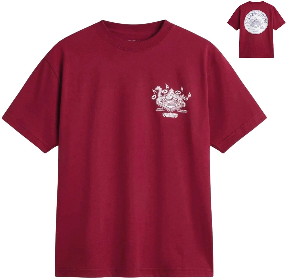 Vans Scratched Records Shirt Heren Rood