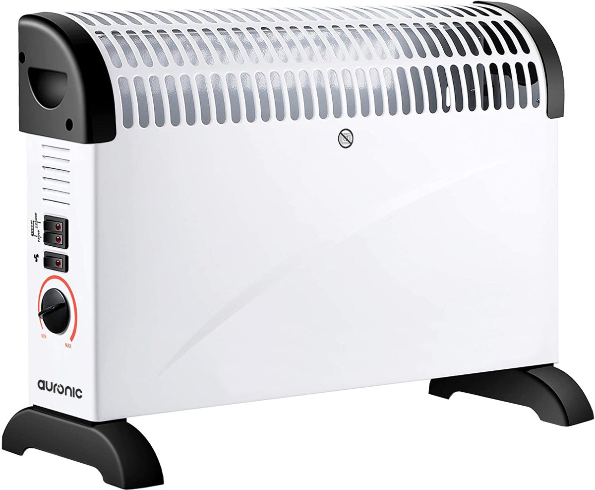 Auronic Elektrische Convectorkachel - 3 Warmtestanden Met Ventilator - 750/1250/2000 Watt - Regelbare Thermostaat - Ventilatorkachel - Oververhittingsbescherming - Wit