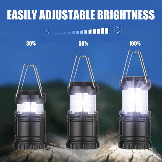 SMH LINE® Camping Lamp - Kampeerlamp - Incl. Batterijen - Noodlamp - LED - lantaarn - Kampeerlamp - Tentlamp - Zwart van Merkloos — afbeelding 4