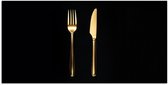 Affiche 120x60 cm - Couverts - Goud - Couteau - Fourchette - Posters - Décoration murale cuisine - Décoration murale Décoration murale salon - Accessoires décoratifs - Décoration murale chambre