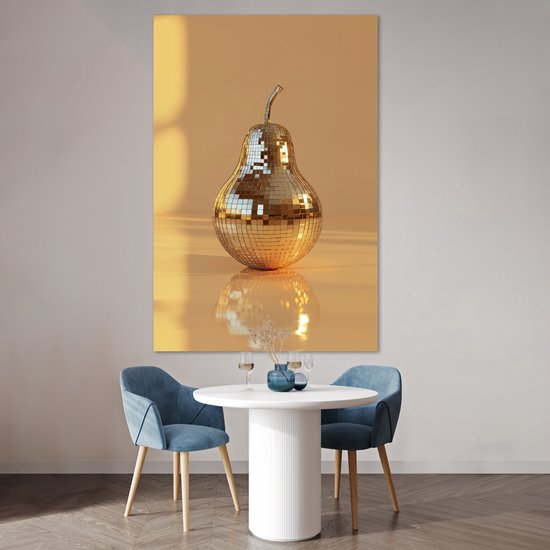 Affiche 120x180 cm - Goud - Disco - Glitter - Poire - Posters - Décoration murale cuisine - Décoration murale Décoration murale salon - Accessoires décoratifs - Décoration murale chambre