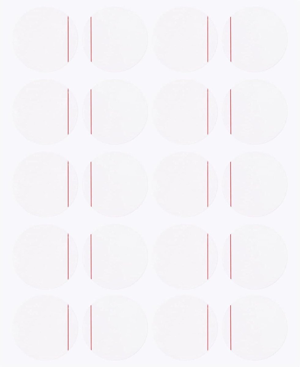 - 20 stuks horloge terug afdekking beschermfolie film 22 mm rood PE lijn ronde klok - Beschermfolie film sticker voor horloge terug val bescherming, 20 stuks - Rode PE lijn ronde klok beschermfolie film, 22 mm - Set van 20
