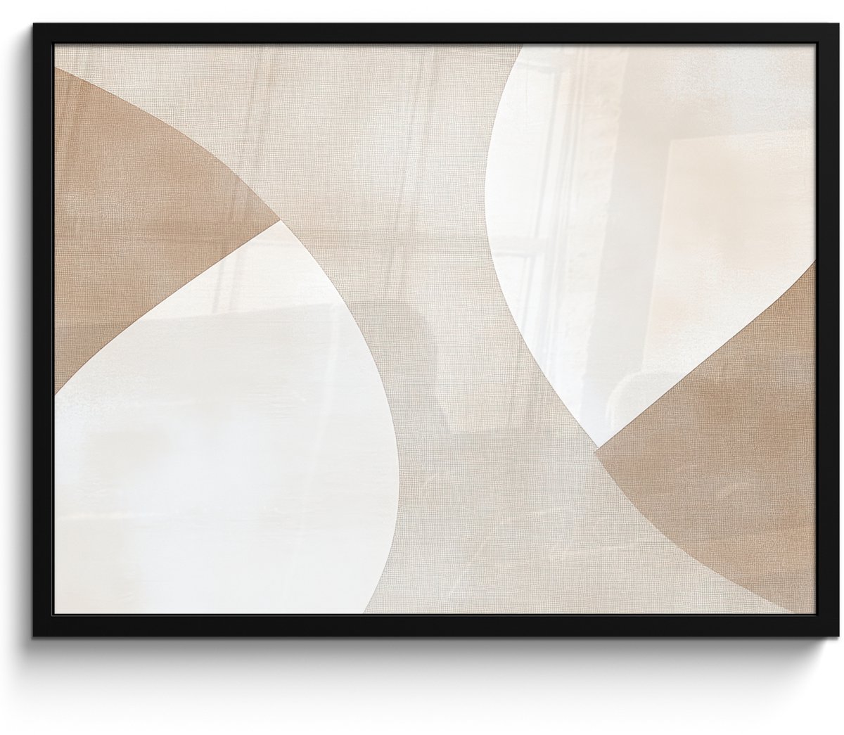 FrameYourWall Poster in lijst - Fotolijst 80x60 cm - Posters - Bruin - Japandi - Abstract - Posterlijst zwart - Decoratie - Wanddecoratie woonkamer - Muurdecoratie slaapkamer Japandi - Vlakken