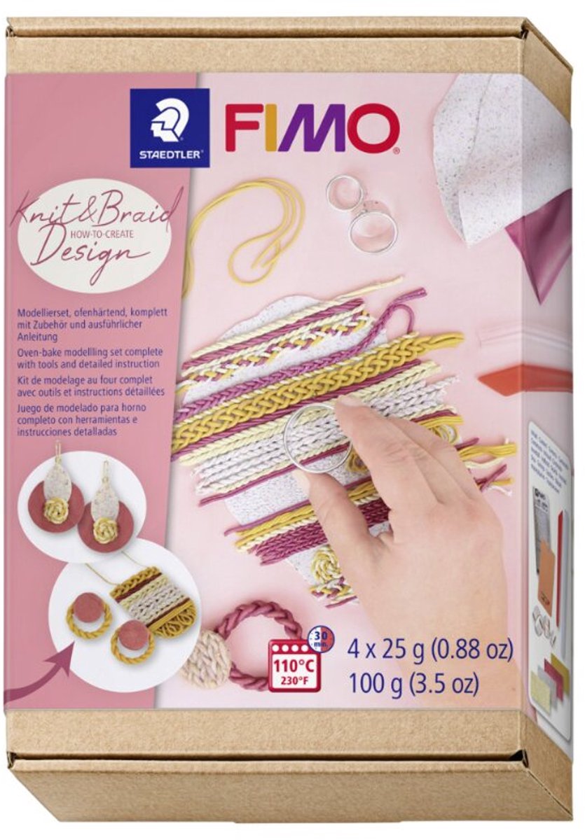 Fimo how-to-create set “knit & braid design”