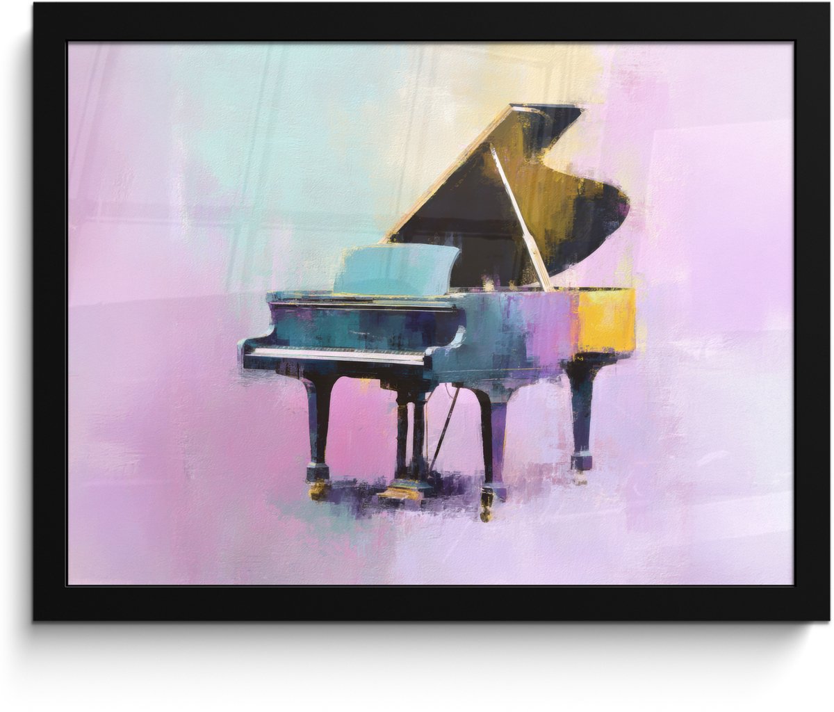 FrameYourWall Poster in lijst - Fotolijst 40x30 cm - Posters - Piano - Pastel - Elegant - Dromerig - Posterlijst zwart - Decoratie - Wanddecoratie woonkamer - Muurdecoratie slaapkamer