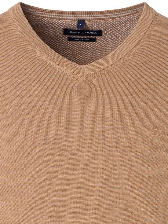 Pull col V Casa Moda pour homme en Katoen Pima marron - XL 004430-630