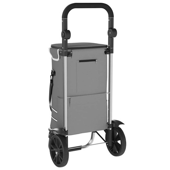 VidaXL Chariot De Courses Pliable Avec Roues Noir 35 L - Pratique, Léger Et Robuste Pour Tous Vos Déplacements