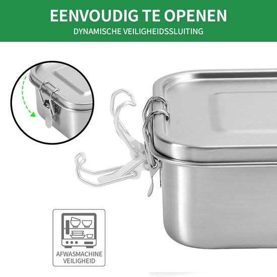 Set de 7 Boîtes de conservation TTLUOKER® en acier inoxydable 304 - Boîte à lunch - Boîtes hermétiques et anti-fuites Prep des repas - Compatible congélateur et lave-vaisselle - Sans BPA