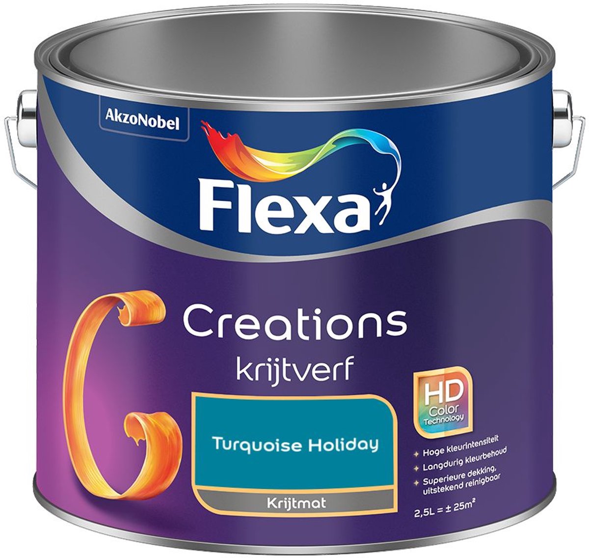 Flexa - Creations Muurverf Krijt - Turquoise Holiday - Mengverf - 2.5 L