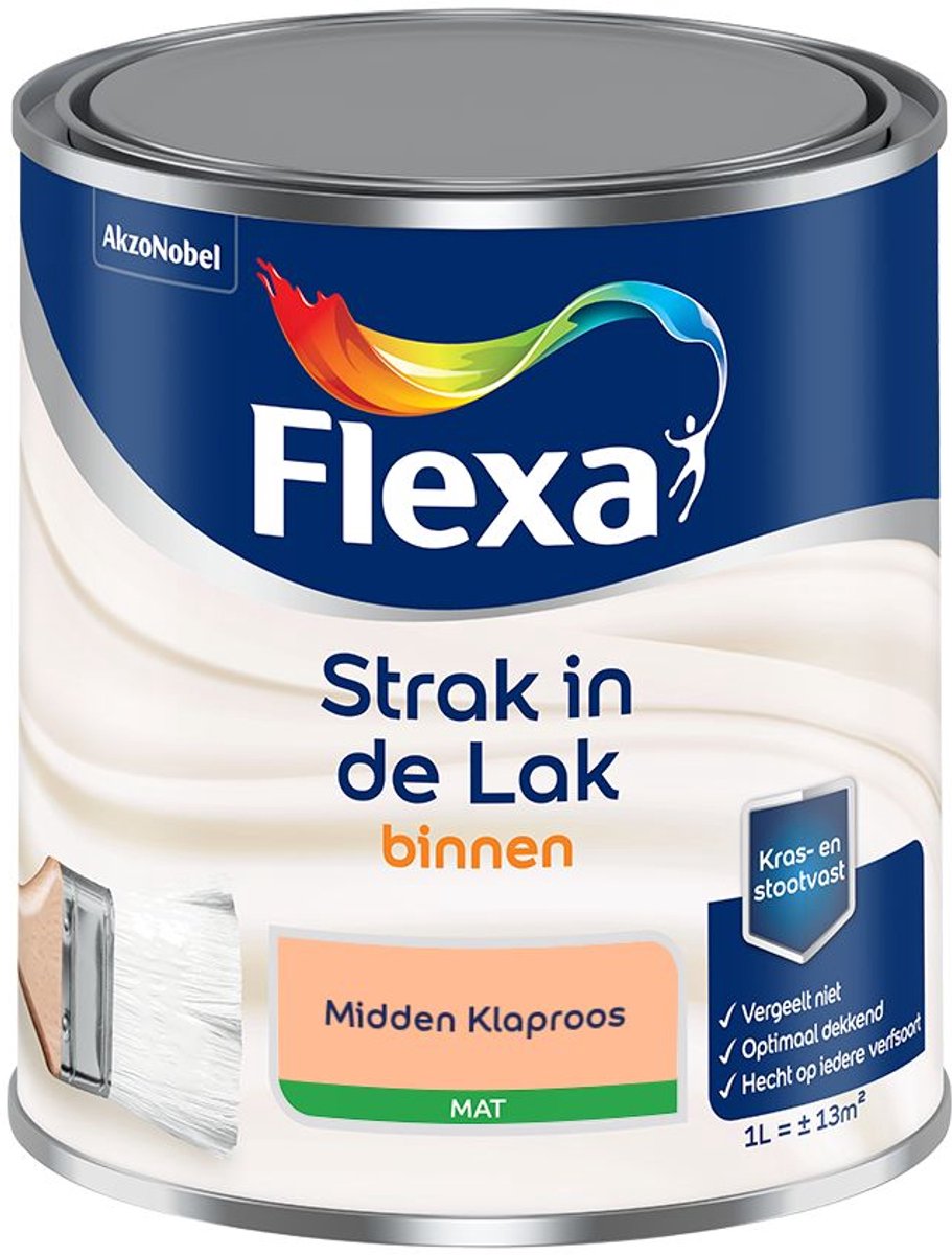 Flexa - Strak in de Lak Binnenlak Mat - Midden Klaproos - Mengverf - 1 L