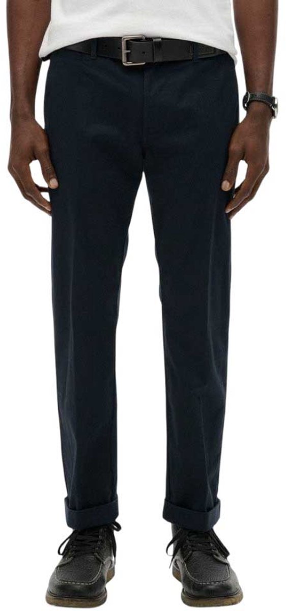 Superdry Premium Regular chino Heren Broeken Marineblauw