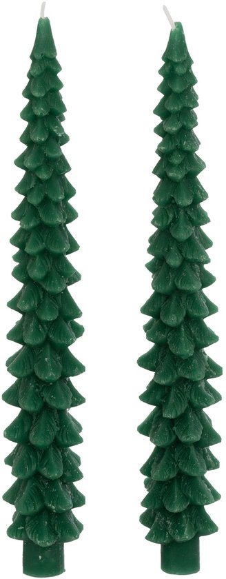 Fééric Lights and Christmas Kerstboom Kaars - Set van 2 stuks - H25cm - Groen