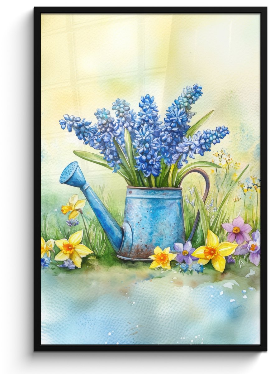 Poster in lijst - Fotolijst 80x120 cm - Posters - Gieter - Lavendel - Bloesems - Posterlij