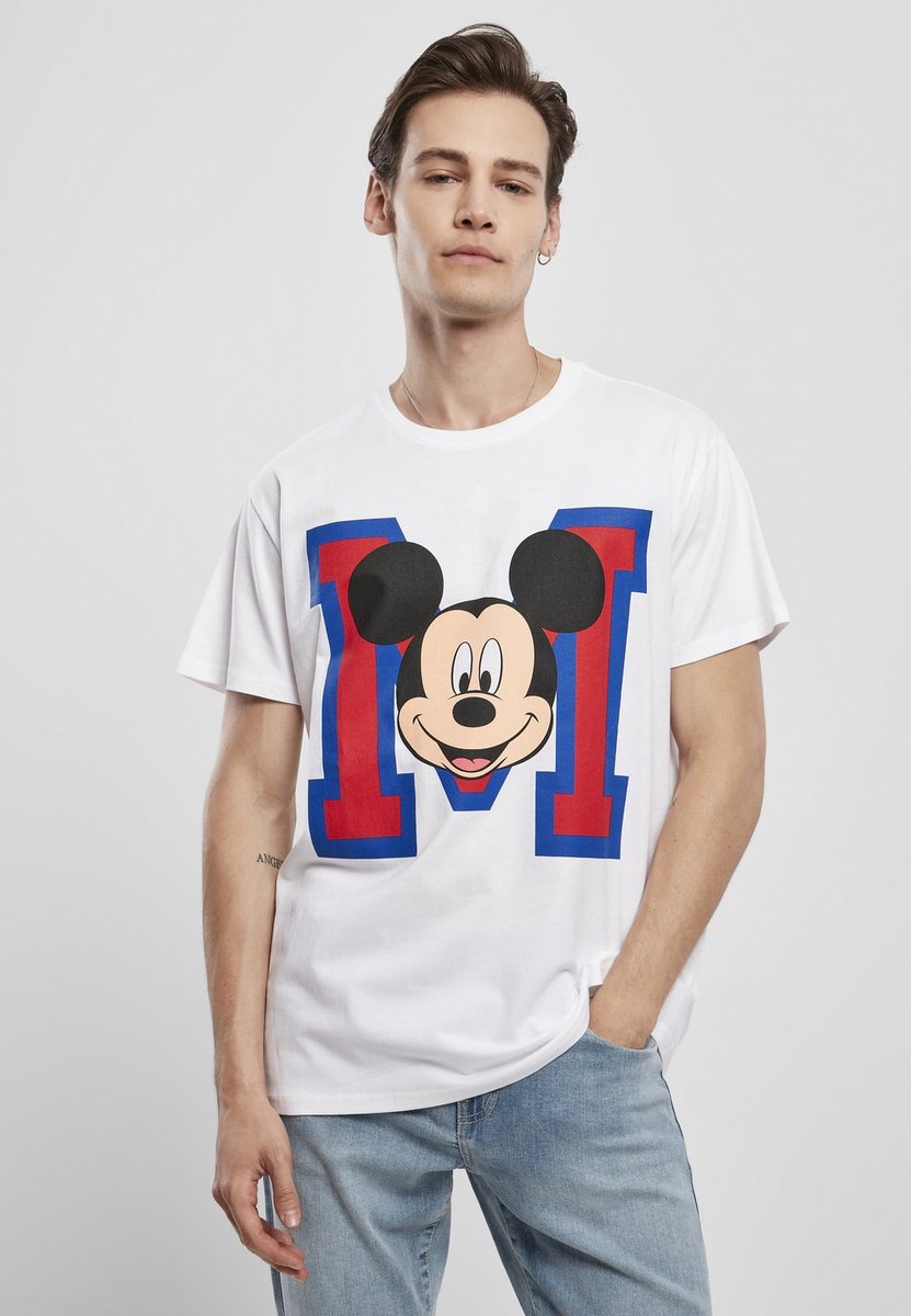 Merchcode Mickey Mouse - Mickey Mouse M Face white Heren T-shirt - Mickey mouse - XS - Wit
