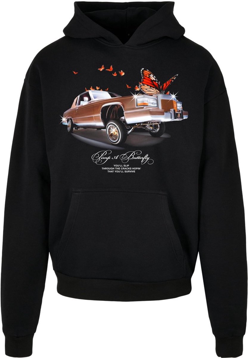 Mister Tee Pimp a Butterfly Heavy Oversize Hoodie/trui XS Zwart
