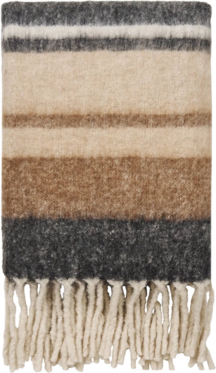 Artichok Bobbie Plaid Zwart/Bruin - Deken - Voor Op Bank - Over Bed - Zacht - Wol - Polyester - Plaid voor Woondecoratie - 170 x 130 cm