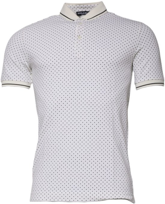 Polka Dot Polo Shirt Classic Fit - White