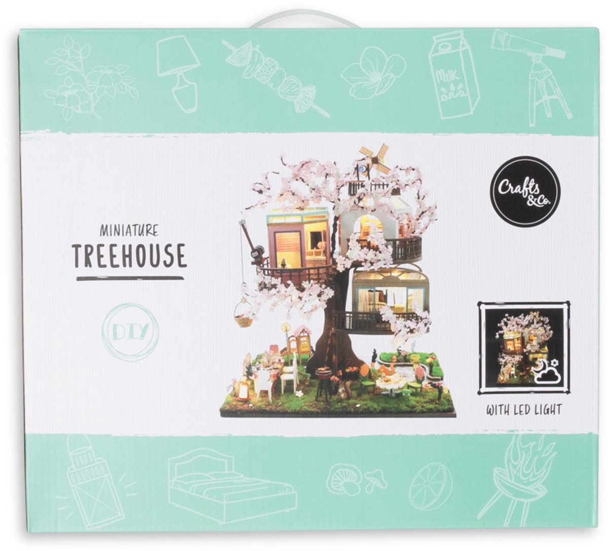 Book Nook Boomhut - Miniatuur Bouwpakket Volwassenen - Creatief - Hout - DIY Poppenhuis - Hobby - Jongens / Meisjes - Crafts&Co — afbeelding 7