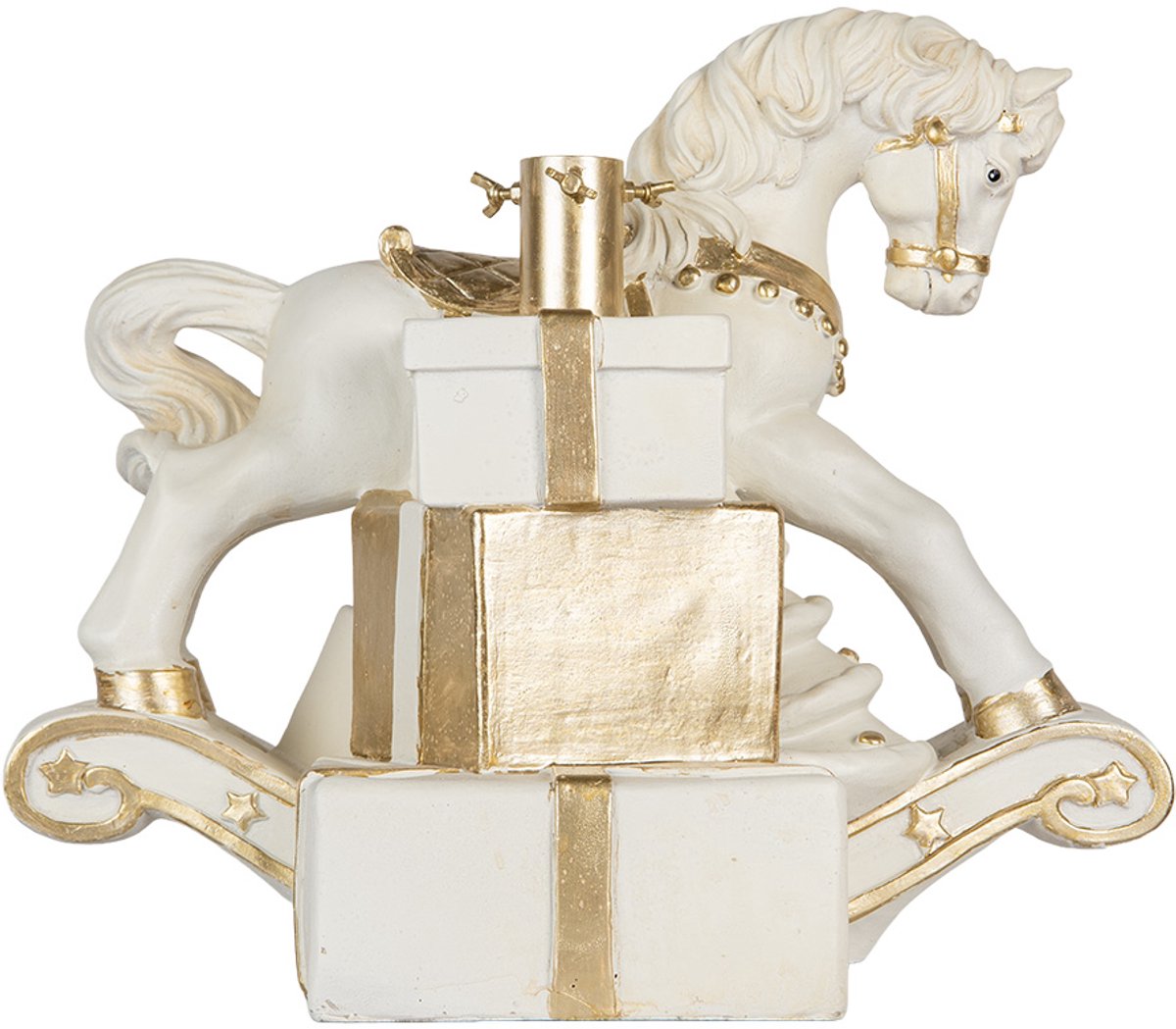 Clayre & Eef Kerstboom Standaard 47x30x40 cm Wit Keramiek Keramieken witte kerstboomstandaard van Clayre & Eef, 47x30x40 cm.
