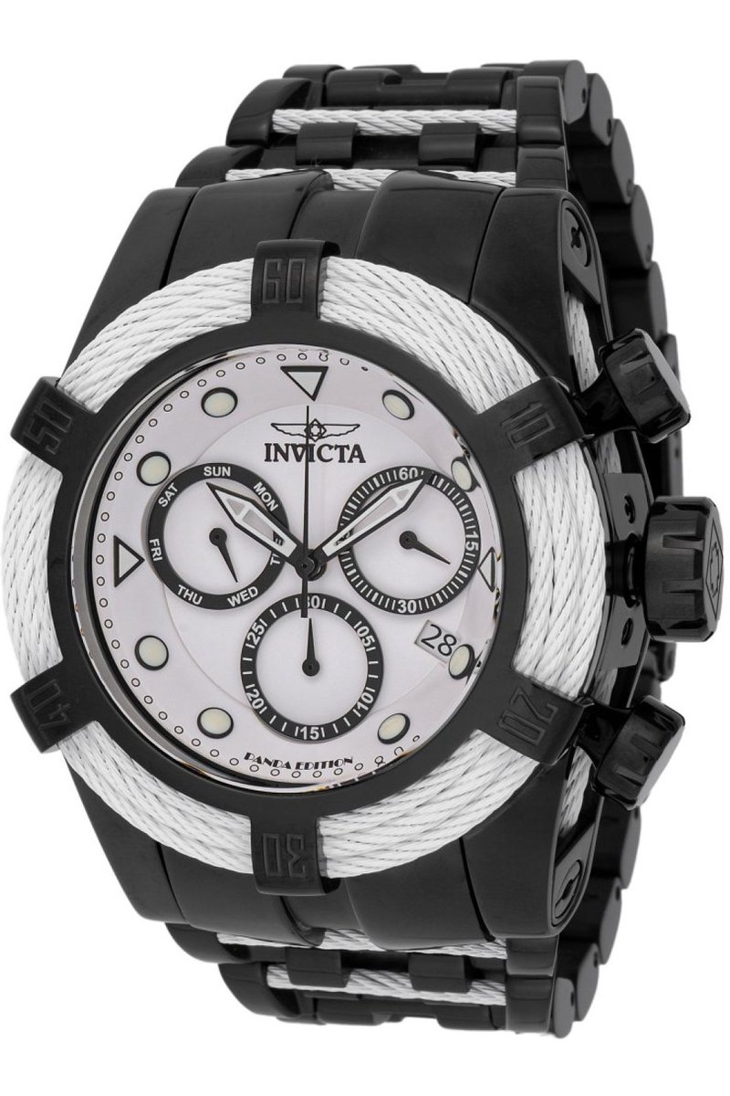 Invicta Bolt 48606 Heren Horloge - Waterdicht - Analoog - Quartz Uurwerk - Roestvrij Staal met witte Wijzerplaat - 53mm