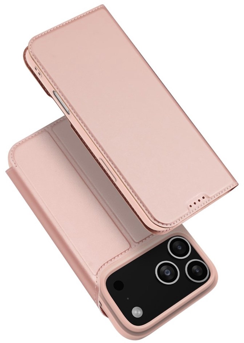 Dux Ducis Geschikt voor iPhone 17 Pro Max hoesje - Slim bookcase - Rose Goud