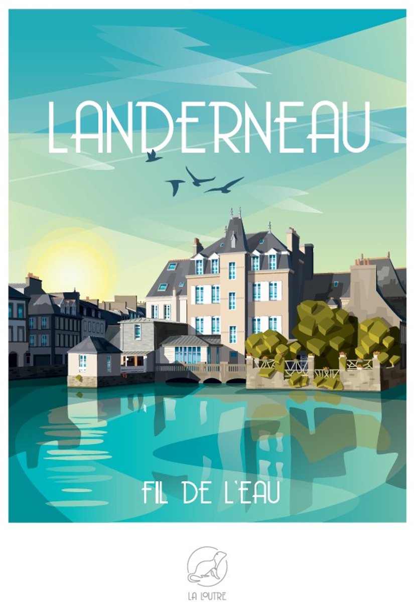 La Loutre puzzel LANDERNEAU Fil de l'Eau - 1000 stukjes puzzel.