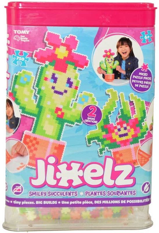 Tomy bouwpakket speelgoed Jixelz Smiley Succulents 750 stuks cactus.