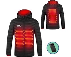 KingsPower Heated Jacket XL Unisex - Incl. Powerbank - Elektrisch Verwarmde Winterjas van Licht Polyester - Waterafstotend en Winddicht