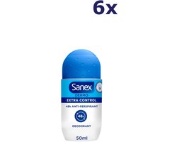 Sanex - Deodorant Roller Dermo Extra Control - 6 x 50 ml - Voordeelverpakking