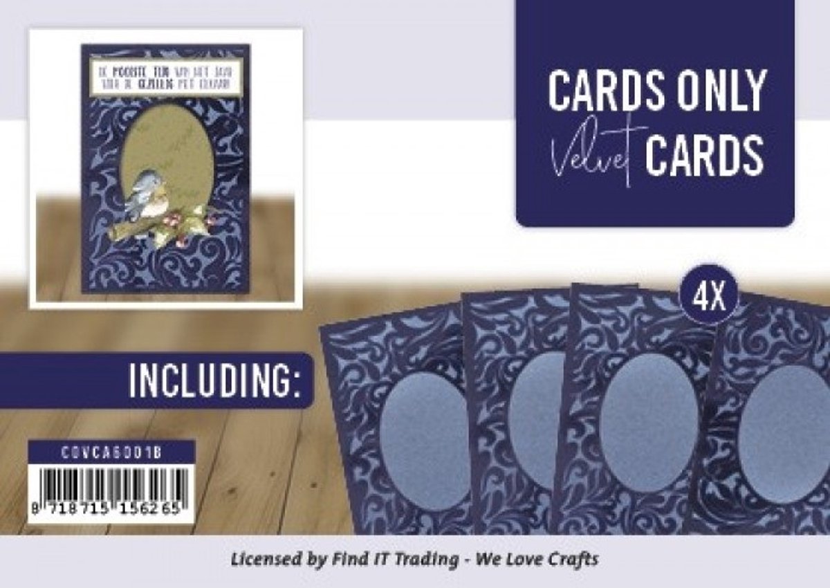 Cards Only - Velvet Cards A6 - 01 Blauw