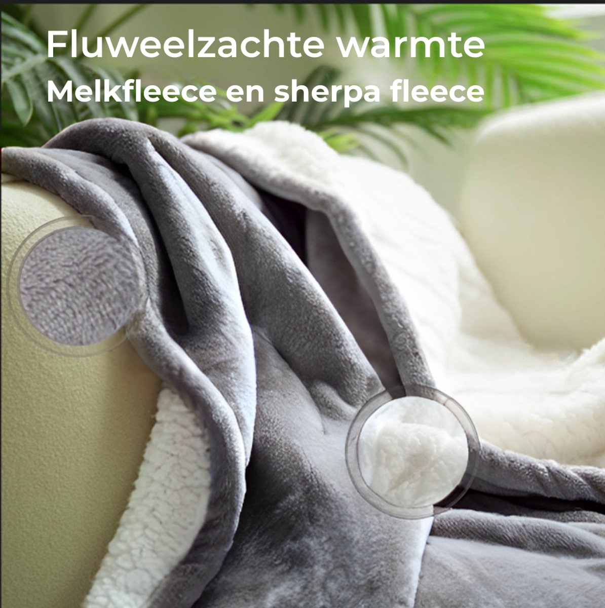 CoolHome HB25 Elektrische Warmtedeken - Elektrische deken met 9 warmtestanden - Flanel & Fleece - Afstandsbediening - Wasbaar - 130x180 cm - Donker Grijs thumbnail 4